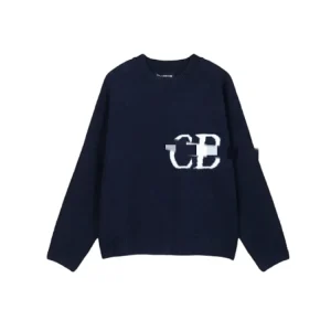 Navy blue round-neck sweater