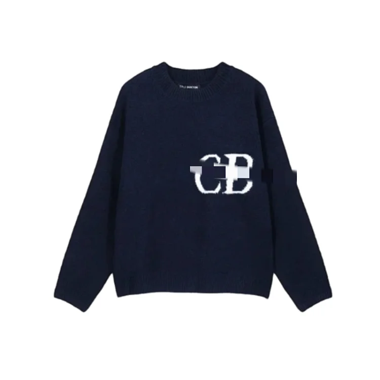 Navy blue round-neck sweater