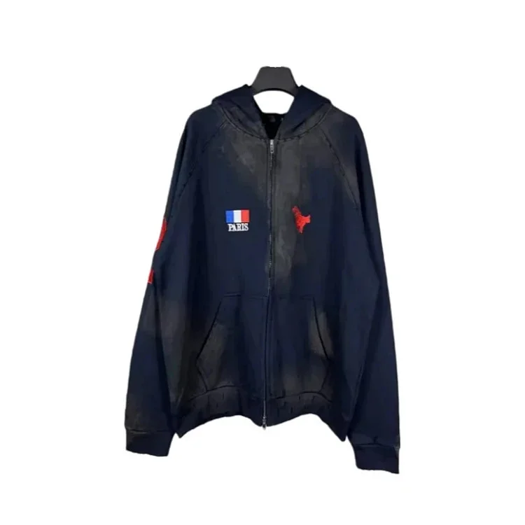 The new 25SS zipper hooded sweatshirt 8289