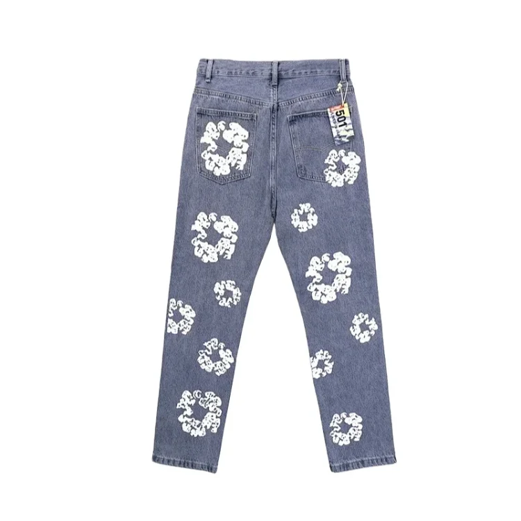 Denim printed trousers 2217