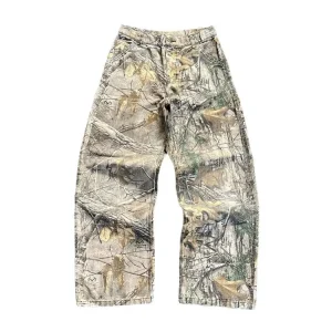 Camouflage loose straight-leg pants 4318