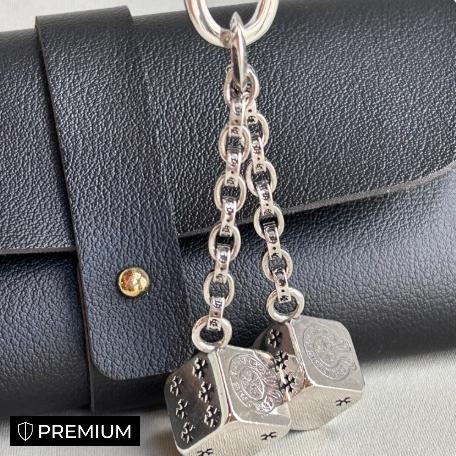 Cross-shaped double dice keychain