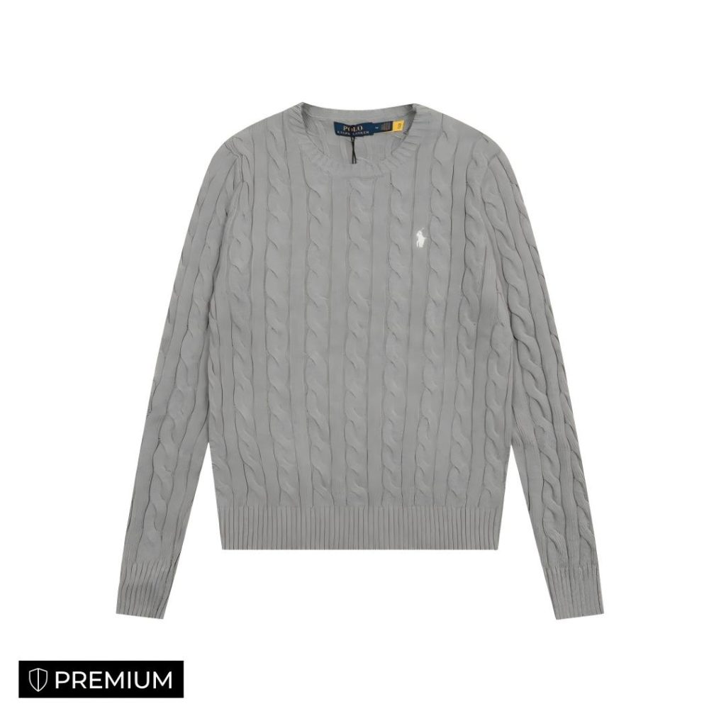 10 options Unisex long-sleeved crew neck cable knit sweater