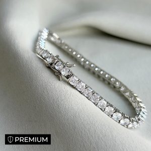 18K gold-plated mesh bracelet with inlaid diamonds