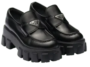Prada Monolith Leather Loafers