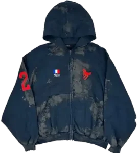 Balenciaga Dirty Blue Polo Zip-Up Hoodie