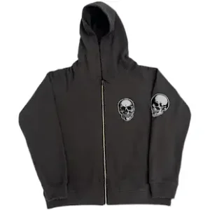 Number Nine Skull Zip-Up Hoodie