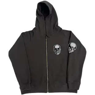 Number Nine Skull Zip-Up Hoodie
