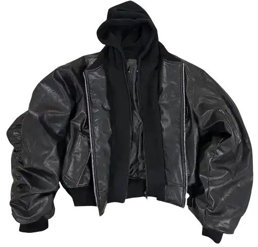 PopProject Hoodie Bomber Jacket Black