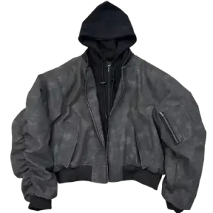 PopProject Hoodie Bomber Jacket Grey