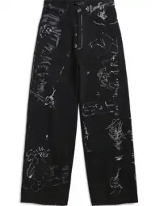 Balenciaga Baggy Black Grafitti Jeans