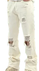 Unbranded White Distressed Jeans