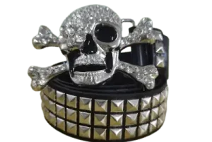 Black Skull Beaded Belt