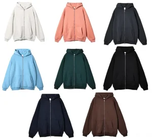 Unbranded Blank Zip-Up Hoodies #2