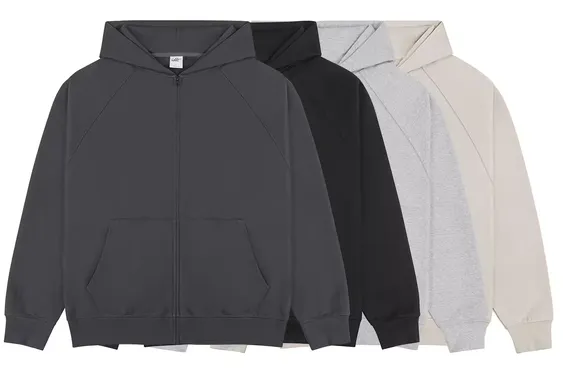 Unbranded Blank Zip-Up Hoodies #1