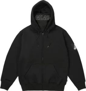 Palace Facemask Zip-Up Hoodie Black