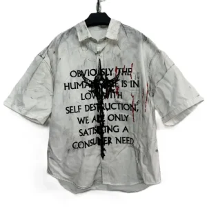 Hell System Distressed Short Sleeve Shirt