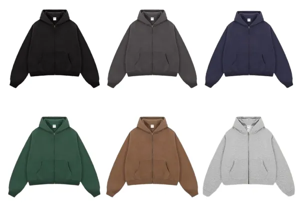 Unbranded Boxy Fit Zip Up Hoodies