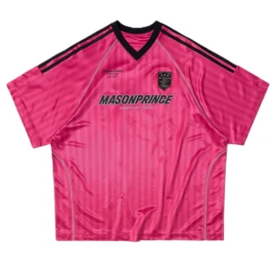 MASONPRINCE Pink Striped Football Jersey