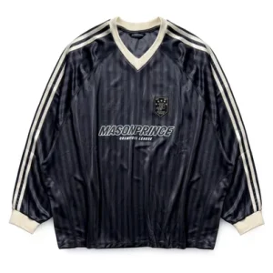 MASONPRINCE Long Sleeve Black Football Jersey