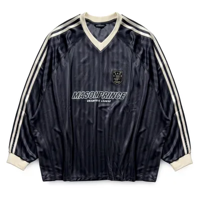 MASONPRINCE Long Sleeve Black Football Jersey