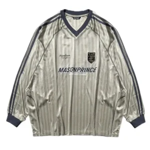 MASONPRINCE Long Sleeve Grey Football Jersey