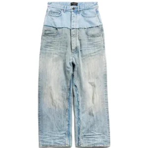 Balenciaga Cut Up Jeans Blue