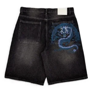 Mobius Dragon Denim Shorts Blue