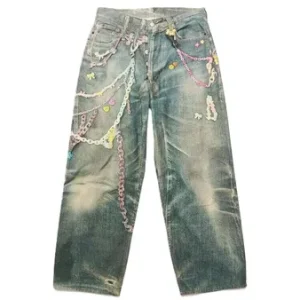 Acne Studios Candy Keychain Print Wide Leg Jeans