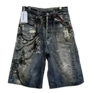 Acne Studios Keychain Print Denim Shorts