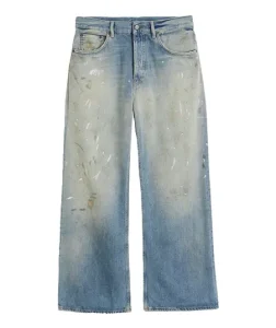 Acne Studios 2021M Blue Paint Splatter Jeans