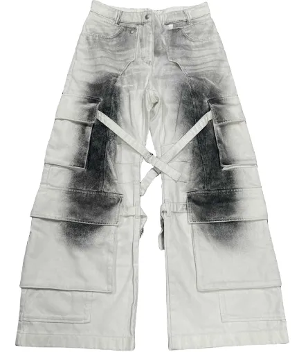 Acne Studios White Grey Cargo Pants
