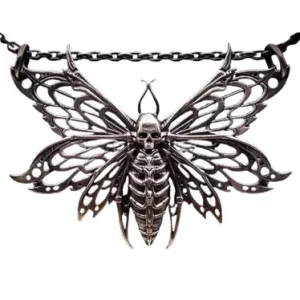 Ossuary Skeleton Butterfly Silver Pendant