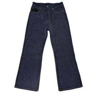 WANNA LAB Flared Raw Denim Jeans