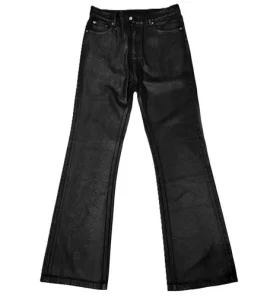 WANNA LAB Waxed Flared Jeans