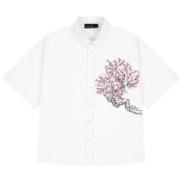 Derschutze Cherry Blossom Button Up Shirt
