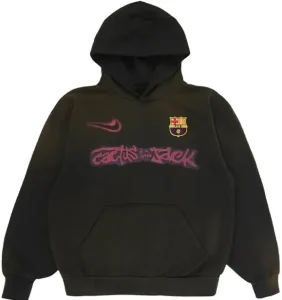 Cactus Jack x FC Barcelona Dark Brown Washed Hoodie