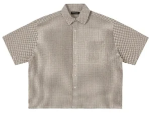 Union Kingdom Boxy Fit Button Up Shirt Beige