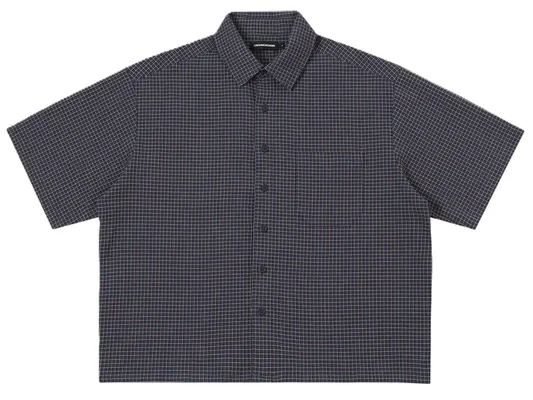 Union Kingdom Boxy Fit Button Up Shirt Navy Blue