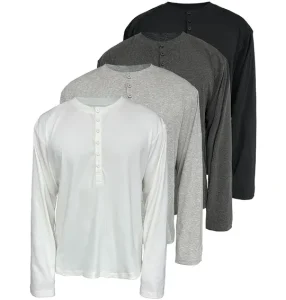 JCAESAR Button Long Sleeve Tee (4 Variants)