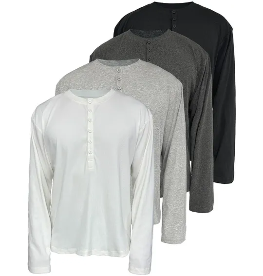 JCAESAR Button Long Sleeve Tee (4 Variants)