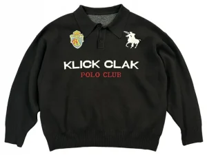 KLICK CLAK Black Polo Knit Sweater