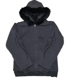 Balenciaga Tribal Fur Zip-Up Hoodie