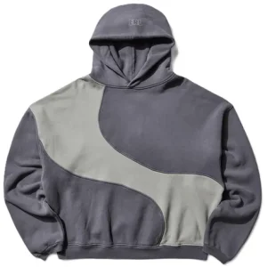 ERL Washed Grey Wave Hoodie