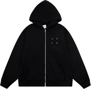 Maison Margiela Stitch Logo Zip-Up Hoodie
