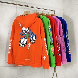 5 options Cross-print thin hoodies