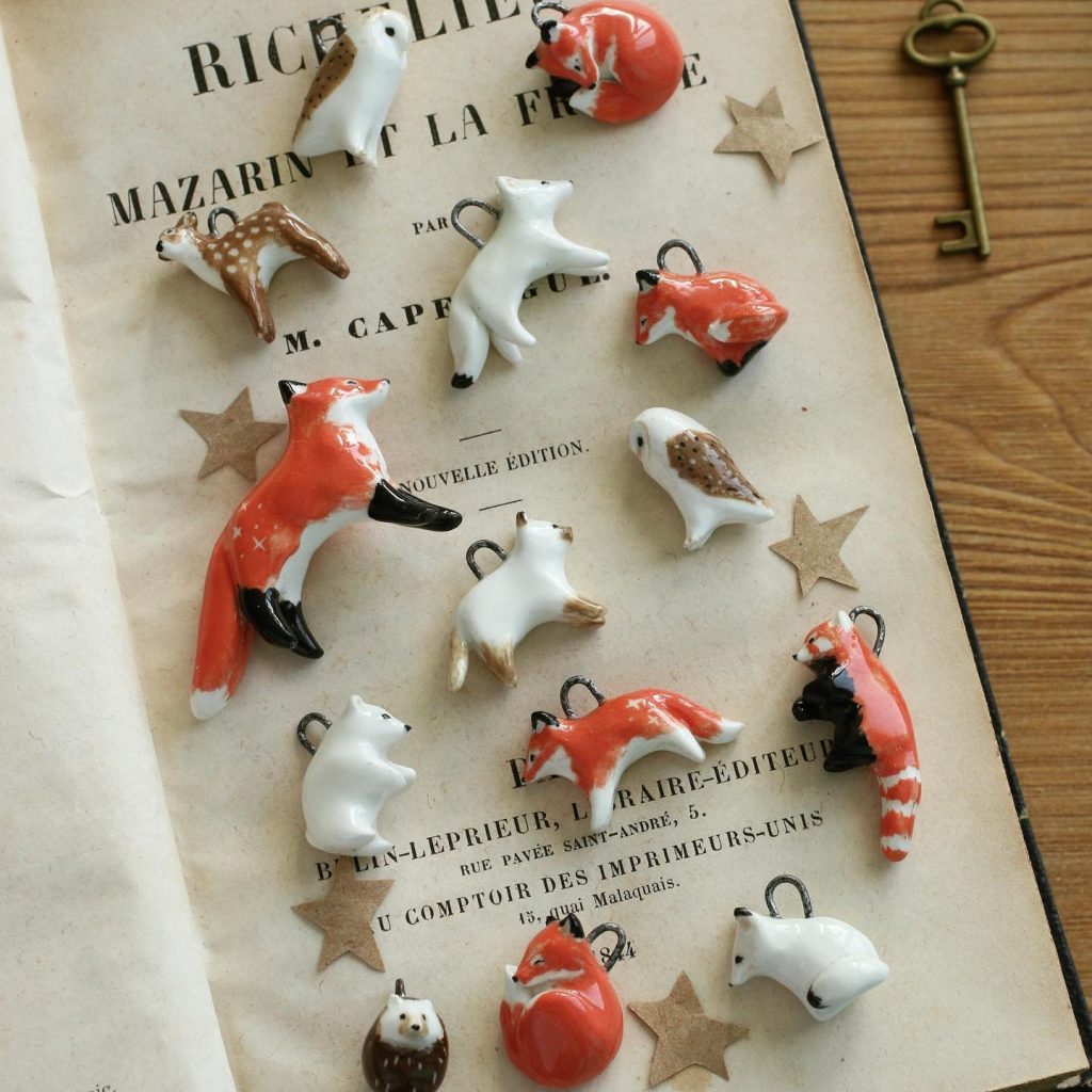 15 Options Cute Raccoon Little Fox Kitten single pendant 18K Gold