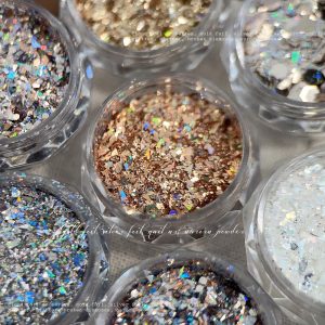 Women’s DIY nail art glitter and sparkling decorations