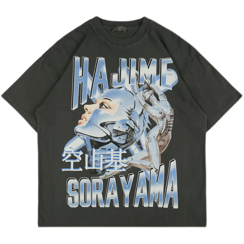 3 Options Sorayama Ji mechanical metal animation T-shirt