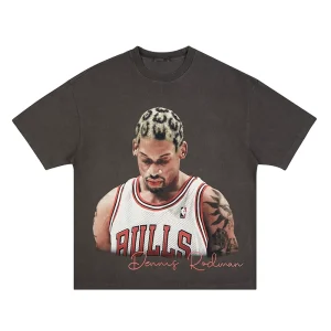 30 Options Big Bug Rodman portrait printedshort T-shirt